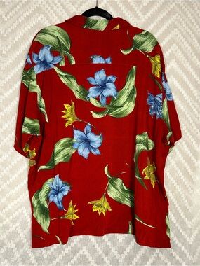 Puritan Red Floral Hawaiian Short-Sleeve Button-Down Shirt